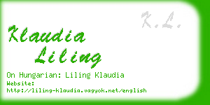 klaudia liling business card